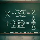 Visualize this mathematical question in an image: Two numbers, one slightly larger than the other, are drawn on a chalkboard. Each number consists of two digits, with a noticeable connection marked between them signifying their sum is 9. A symbol of multiplication 'x' and the number '3' appears near the first number, suggesting it's being tripled. Conversely, near the second number, showing the digits rearranged, there is a multiplication symbol with the number '8', suggesting it's being multiplied by eight. This hypothesis occupies a peaceful classroom environment, with a chalk, an eraser, and few mathematical symbols lying around.