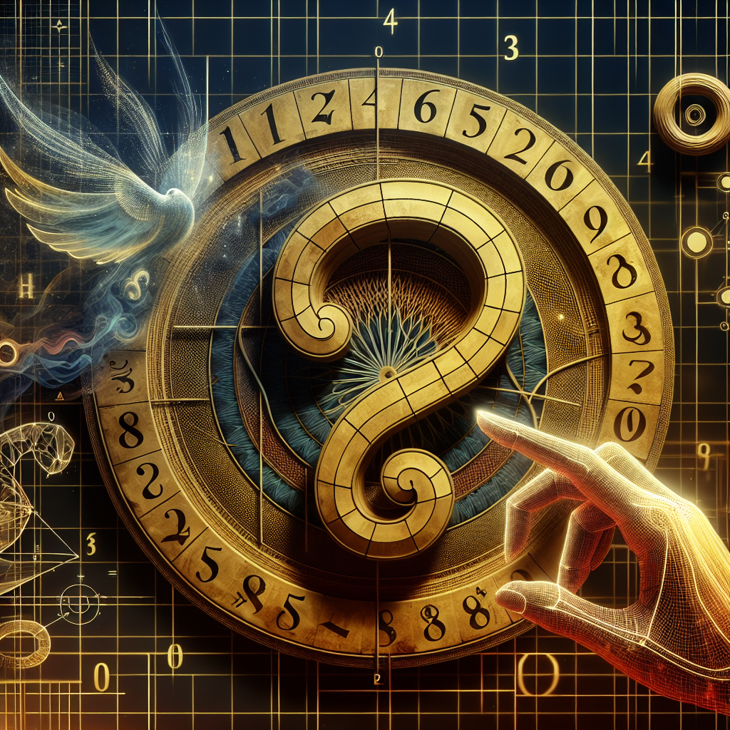 A visually intriguing mathematical query translated into imagery. In the center, visualize an enigma represented by an archaic, golden, antique numeral plate with hollow numbers ranging from 80 to 90. Now, utilize an ethereal hand from the left side of the image, indicating the motion of subtracting one from the number 85. On the other side, present another apparitional hand adding 2, pointing to the number 88. Surround the scene with abstract shapes and colours hinting at mathematical concepts, like grids, calculations or figures.