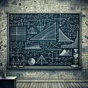 Picture a math classroom environment as a backdrop. The chalkboard filled with math related doodles, equations and graphs denoting different slopes. Illustrate two distinct points on a Cartesian plane followed by another graph showcasing a straight line with a negative gradient. Also include an abstract representation of mathematical constants. However, keep the image abstract, clutter free and ensure it is void of any direct text or answers to the questions.