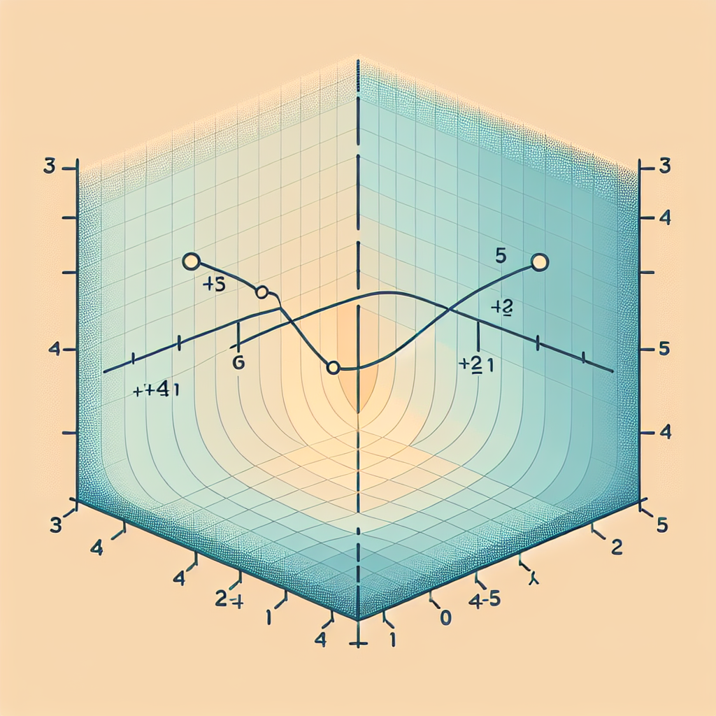 Visualize a mathematical concept, specifically a two-dimensional graph. On this graph, portray a line representing the inequality equation y>=4x - 5. Highlight four points on the graph that correspond to the coordinates (3,4), (2,1), (3,0), and (1,1). The overall color scheme should be calm and harmonious to create the appealing mood requested while focusing purely on the spatial illustration of the inequality and its potential solutions.