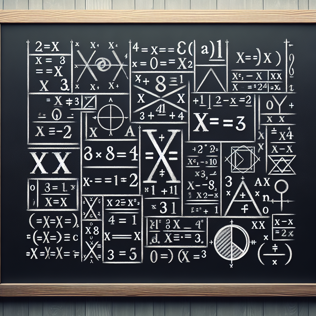 A detailed chalkboard image representing an algebraic problem. The problem is illustrated symbolically without using any text. On the chalkboard, demonstrate the equation 'x to the fourth power minus 81 divided by x plus 3' by using mathematical symbols. Do not include any options or answers on the chalkboard, only the mathematical problem should be depicted.