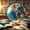 A visually enticing educational image illustrating a globe prominently featuring all continents on Earth. The continents are further enhanced by historical markers symbolizing various ancient civilizations. The globe is placed against a backdrop of an engaging study room, filled with opened ancient history books and scattered parchments. The atmosphere of the room is full of anticipation, denoting an urgency to learn and discover.