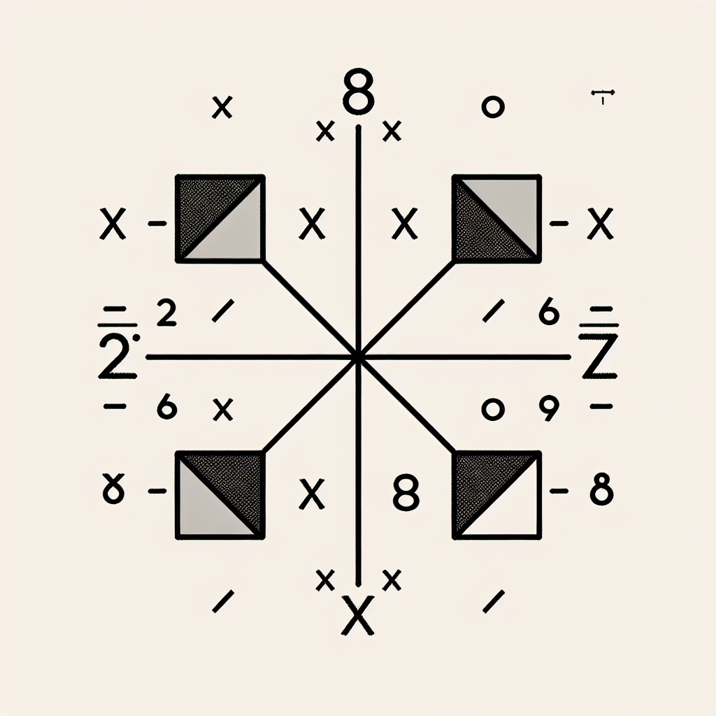 Create an abstract image that visually represents the concept of a geometric progression (GP). There are four spots on a geometric line, with the first spot marked as '8' and the last one as '27'. Two spaces between them are left blank, denoting variables x and y. The variable spots should somehow visually emphasize their unknown status, and the nature of their geometric relationship within the sequence. Remember, the image should not contain any text.