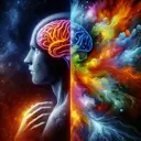 An abstract image depicting the concept of mental or physical impairment. The image could show a healthy brain and body on one side in bright, vibrant colors symbolizing health and energy. On the other side, depict a brain and body in dull, muted colors symbolizing lack of function or energy. The divide between these two sides should be distinct yet still connected, illustrating the transition from health to impairment. Remember, the image must communicate the concept without the use of text or explicit labels.