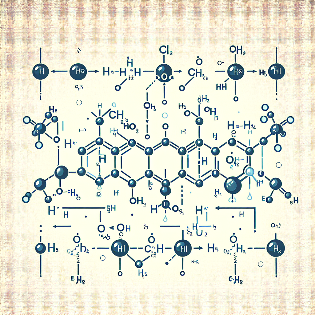 Generate an image of a simplified chemistry reaction showing the formation of hydroxonium ions in an aqueous solution of tetraoxosulphate(VI) acid. This farmework of the image consists of clearly depicted molecules, atoms and ions involved in the reaction. Convey the process in steps, starting from the initial molecules, leading to the intermediates, and finally the formation of the hydroxonium ions. Keep the backgrounds of the diagram minimal and neutral to emphasize the chemical reaction. It is important to not include any text in the image.