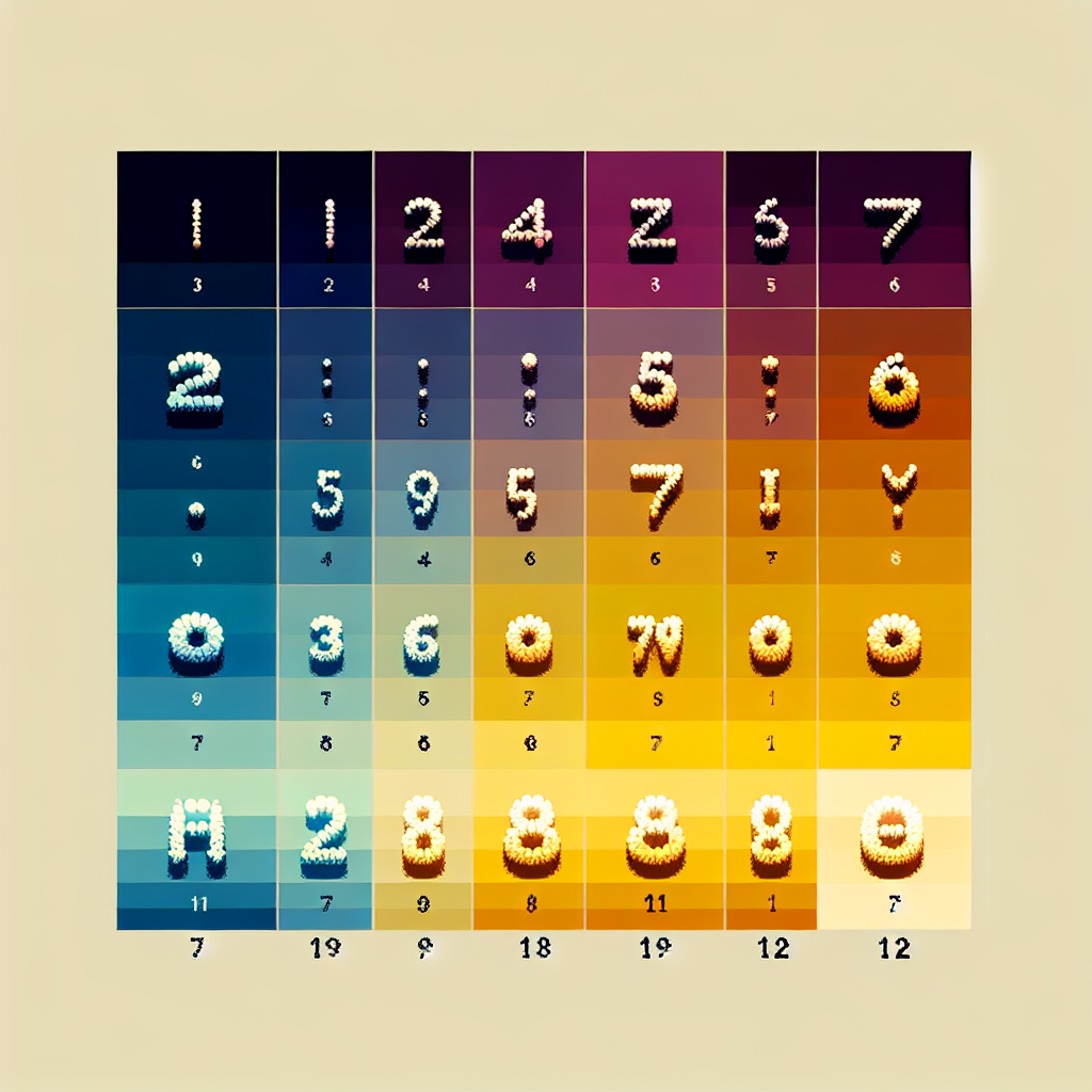 Please generate a visually striking image consisting of eleven distinguishable objects, representing the natural numbers from 4 to 12. The objects should be arranged in a gradient fashion, beginning with small forms to represent the smaller numbers and gradually increasing in size, progressing towards larger numbers. Nothing else should be in the image in order to avoid the presence of text.
