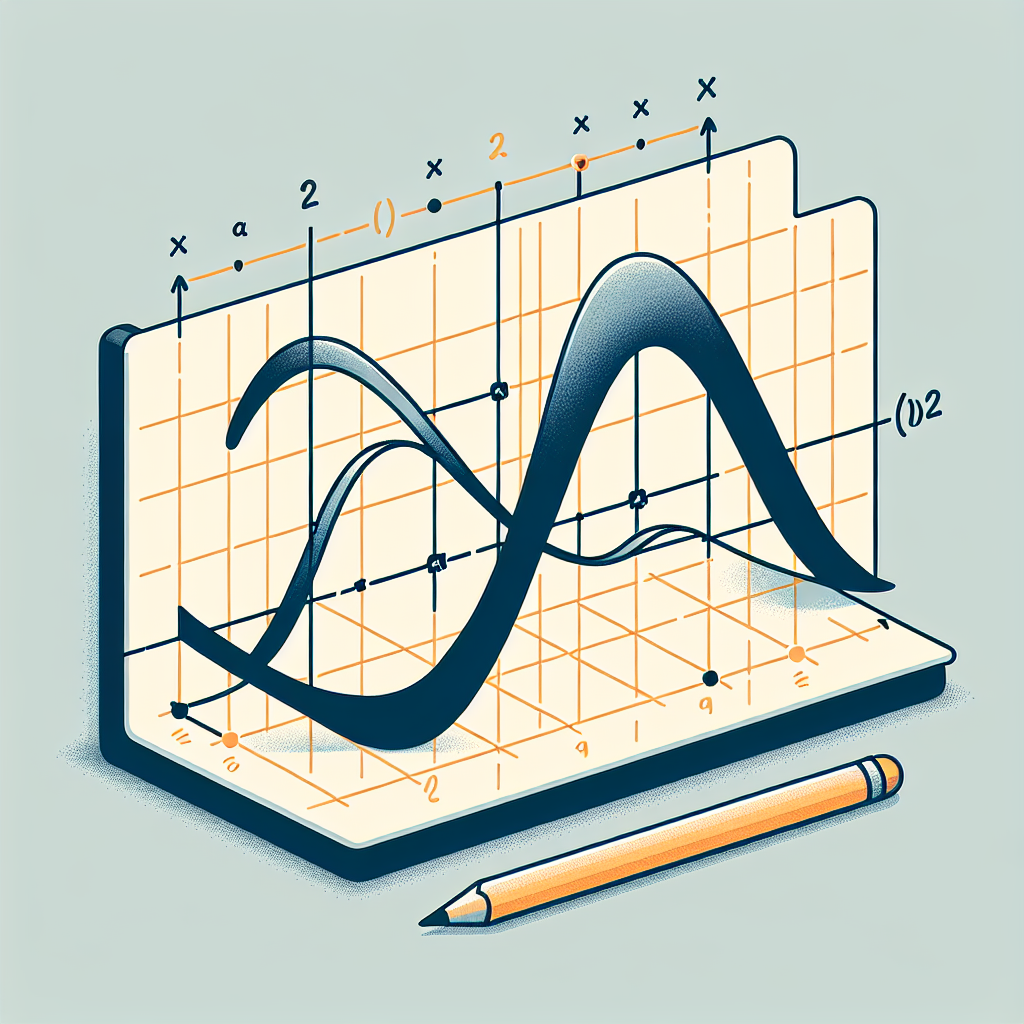 Create an appealing educational image of a two-dimensional graph representing a quadratic equation. Please show the quadratic curve plotted on a Cartesian plane with x and y-axes marked. On this curve, denote two points corresponding to the zeros of the equation, labeled as 'alpha' and 'beta'. Illustrate that the space between these two zeros is 1 unit. Please remember the image should not contain any text.