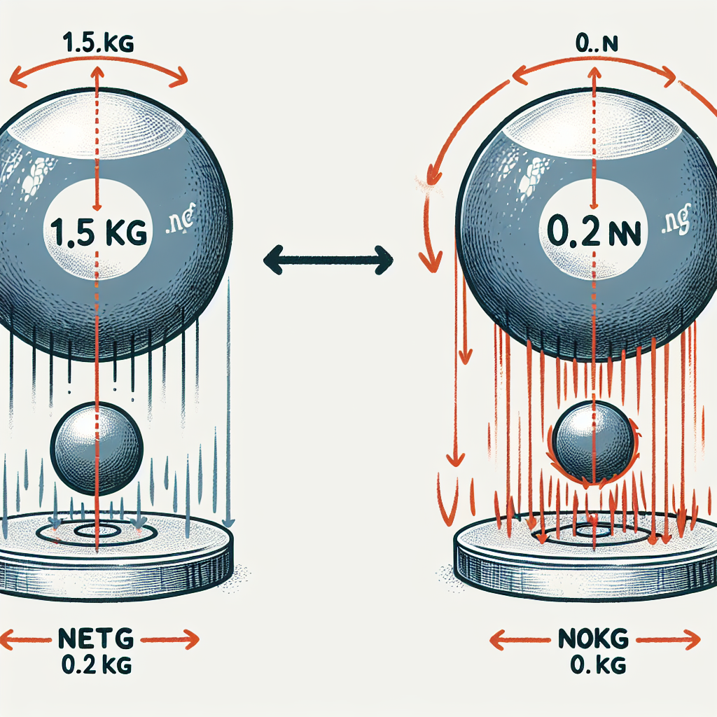 Illustrate a conceptual representation of a change in net force and its impact on acceleration. Please depict a 1.5-kg mass initially with a net force of 0.8 N. Next to it, show the same mass, but with a decreased net force of 0.2 N. There should be visible indications of the difference in acceleration between the two situations. You don't have to display any numerals or text on the image, the visuals alone will signify the change in forces and resulting impact on acceleration.
