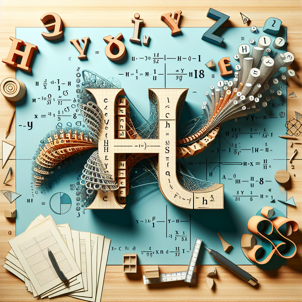 Create a visually appealing image emphasizing permutations and combinations theory in combinatorics. Include three floating letters H, Y, and E indicating unique arrangements, emerging from the word 'HYPERBOLAS'. However, make sure no letter is used more than once. Decorate the scene with mathematical symbols like factorial, sigma and pi but without writing any explicit formula or any text.