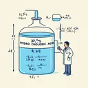 Hydrochloric acid is typically purchased in a relatively highly