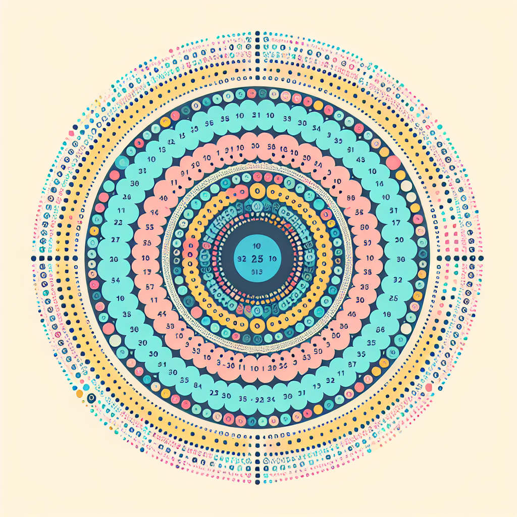 An abstract representation of a mathematical concept depicting a large central circle, identified as set 'A', surrounded by 255 smaller circles representing its proper subsets. To make it visually appealing yet informative, use cheerful pastel color palette and arrange the smaller circles around the central one in an intricate spiral pattern. No text should appear in the image.