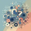 Create an abstract image featuring various mathematical symbols. Include symbols such as 'z', '5', '7', and an inequality sign. Have some numbers floating around and the equation z5≠7 visualized subtly in the background. Ensure there are multiple numbers but none of them are distinctly focused on, implying they are not part of a solution set. Remember, there should be no text in the image. Use a soothing color palette for the image.