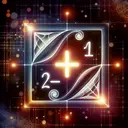 A beautiful mathematical themed image with abstract representation of square roots and addition. Visualize a large square root symbol drawn intricately, two smaller square root symbols living within the larger one, signifying 321 and 721. To represent the addition, imagine a plus sign glowing in the center. Mind you, the image needs to be aesthetically pleasing and invocative of curiosity about mathematics, but also avoiding the use of actual numerical values or text.