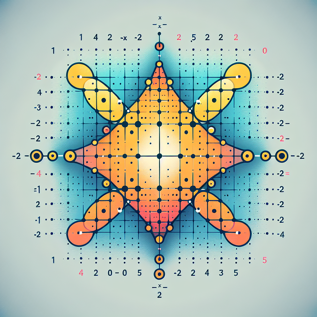 Generate an appealing and educational image inspired by a mathematical function. The focus should be on a graph representing the quadratic function y equals (2x+1) squared subtracted by 4. On this graph, depict four distinct points, specifically (1,2), (-1,-3), (0,-2), and (-1,-5). Create clarity by using different colors or symbols for each point, presuming uniqueness for each. Ensure the image does not contain any text.