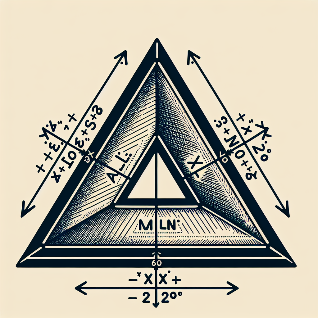 Generate an image showcasing a diagram of a triangle, with its three interior angles respectively titled as 'LK LM', 'MLN', and 'NLP'. Angle 'LK LM' should be represented by the equation 'x + 30' degree, angle 'MLN' is represented with the exact value of 60 degrees, and angle 'NLP' is depicted by the equation '2x' degree. The design of the triangle and its angles should be user-friendly and easy to understand, without text, to accompany a mathematical problem about angle measurements. Ensure all angles and equations are clearly visible and legible in the image.