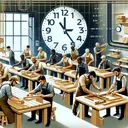 Visual representation of the problem. Show 12 men of various backgrounds, such as Hispanic, White, Black, Middle-Eastern, working fervently together in a well-equipped carpentry workshop, crafting 12 wooden tables. Fast forward the time to show 9 hours passing on a wall clock. The second scene is of 8 men, again of diverse descent such as South Asian, Caucasian, Hispanic, Black, also working in a similar atmosphere to build an array of 32 tables, suggesting an increased workload. Expressed in an abstract way and do not include any numeric or text indicators.