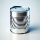 Generate a realistic 3D illustration of a cylindrical tin can. The can should be on a white background, perfectly standing upright on its round base. The can should appear metallic with some light reflective on its surface, maintaining its original cylindrical shape with a radius of 4.5cm and a height of 5cm. The image should be appealing and easy to understand given the context. Remember not to include any mathematical formulas, text, or answers to the math question at hand.