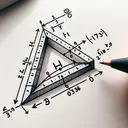 Create a detailed and appealing diagram of a right-angled triangle. The hypotenuse is labelled as H and has a length of 11 units. One of the other sides (opposite side) is labelled as O, but its length is not mentioned. The angle formed between the hypotenuse (H) and the adjacent side of the triangle is marked with the mathematical notation 'sin è'. The sine of the angle ('sin è') is marked as equal to 0.1736.
