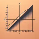 Generate an appealing visual that represents two mathematical equations. The first equation is expressed as a line on a xy graph with a negative slope of 1 over 4 and intercepts the y-axis at 10. The second equation is shown as a line with a different slope and intercept from the first one, causing the line to intersect the first one. Exclude any form of text in the image.